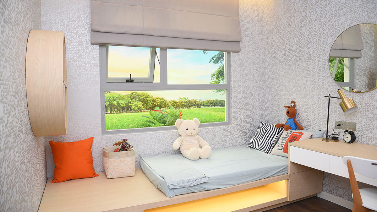 Căn hộ 1 phòng ngủ tại nhà mẫu Datxanh Homes Riverside theo phong cách tối giản